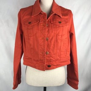 Pilcro & The Letterpress Orange Denim Jacket Med